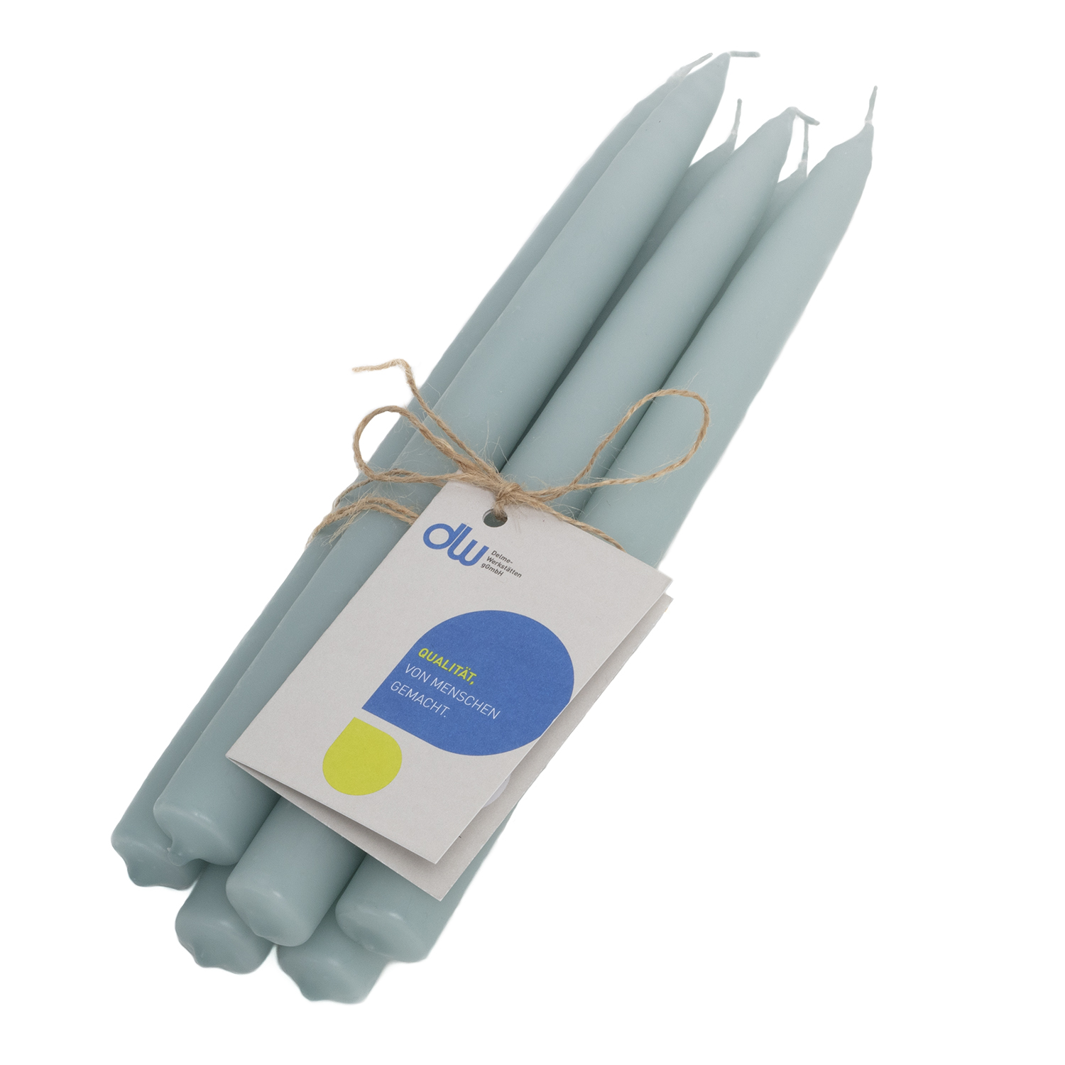 Tafelkerzen 6er-Set "Skandi-Style" (Höhe 24 cm), nebelgrün